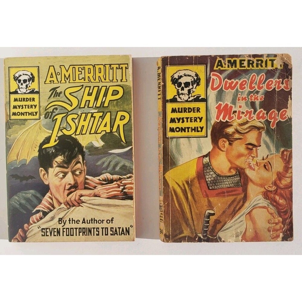 Lot Of 2: A. Merritt Murder Mystery Monthly 1944-45 1st edtns. ISHTAR & DWELLERS